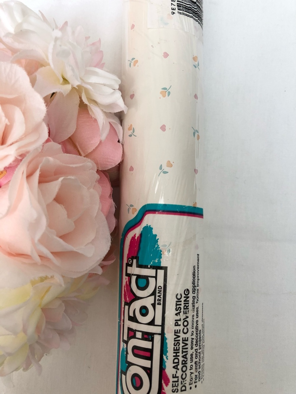 Vtg 1989 Sealed Petite Floral Con-Tact Shelf Drawer Adhesive Jumbo 8 Yard Roll